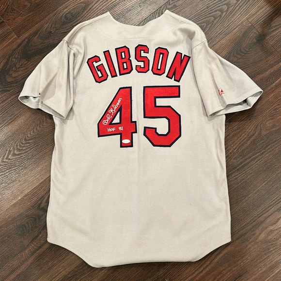 NWT Vintage Bob Gibson St Louis Cardinals Autograph Signed Jersey JSA Mint